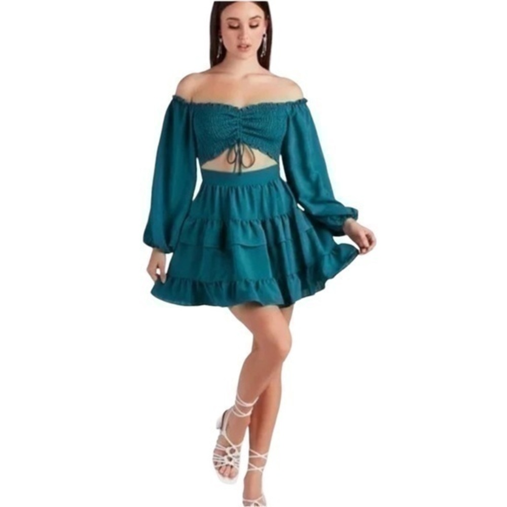 Windsor So Sweet Ruffled Cutout Skater Dress 💕